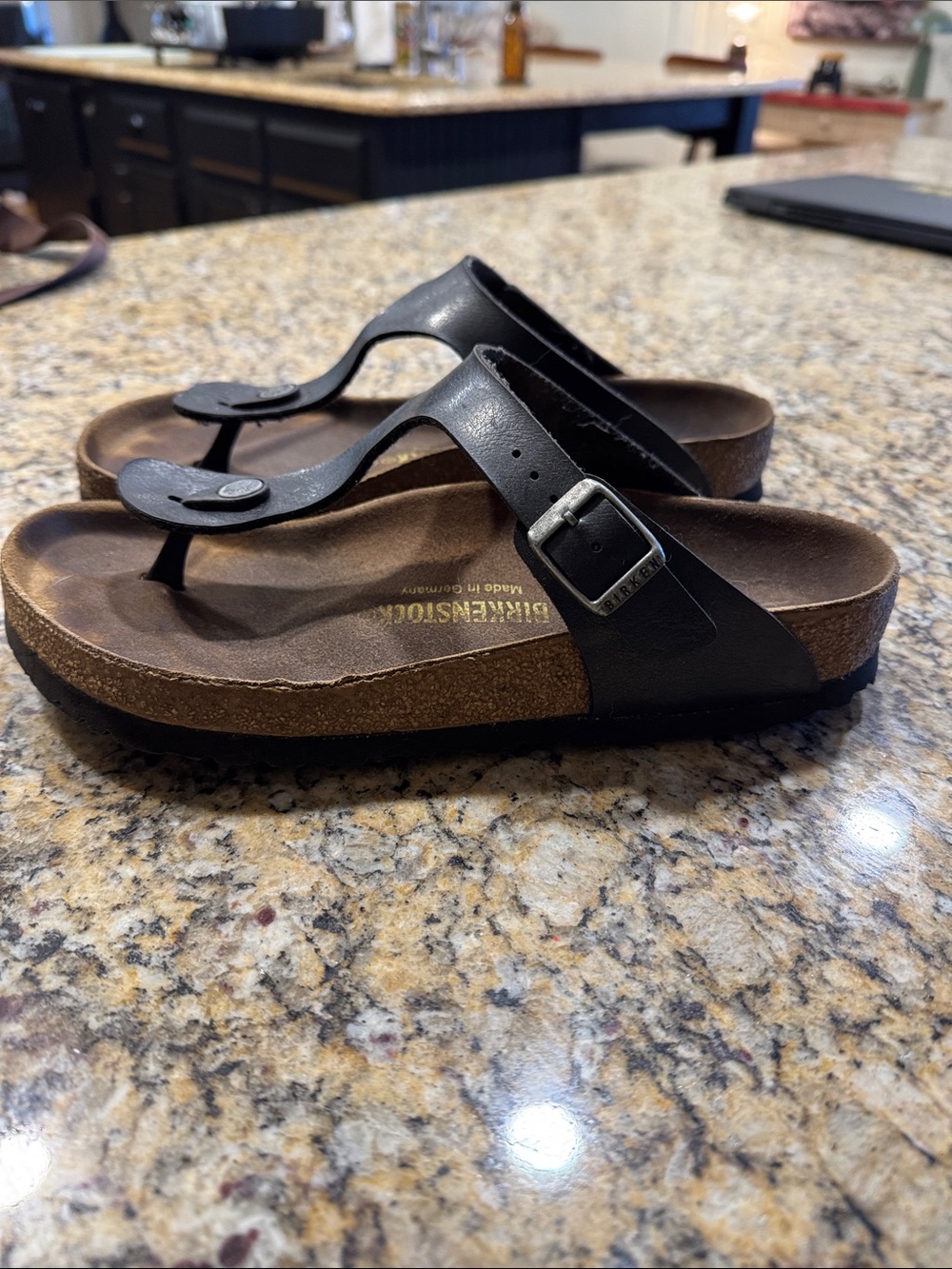 Black Leather birks Sandals - Picture 2 of 9